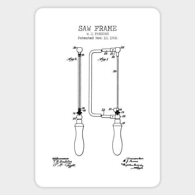 SAW FRAME patent Magnet by Dennson Creative